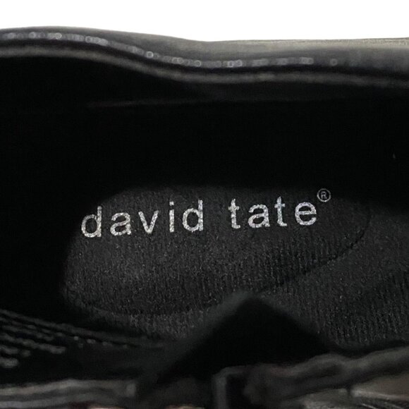 David Tate Fame Soft Leather Ankle Bootie Womens Size 8 M Black Heels Academia - Picture 5 of 7